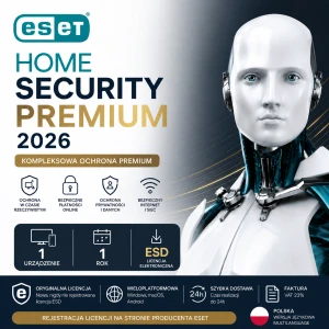 ESET Home Security Premium | 1 DEV/1 Rok | Licencja ESD | FVAT 23%