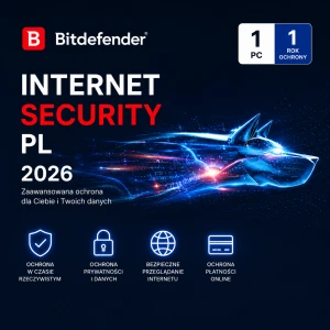 Bitdefender Internet Security PL 2026  1 PC/1 Rok  ESD  FVAT 23%