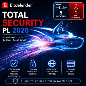 Bitdefender Total Security 2026 PL – 5 Urządzeń / 1 Rok ESD 