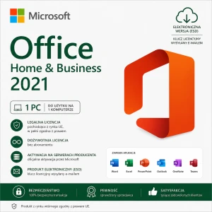 Microsoft Office 2021 Home & Business / Online /Gwarancja / FVAT23% 
