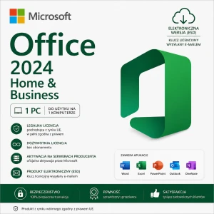 Microsoft Office 2024 Dom i Firma Home and Bussines I Szybka Aktywacja I WIN PL